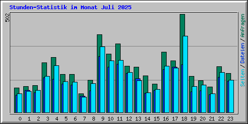 Stunden-Statistik im Monat Juli 2025