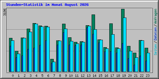 Stunden-Statistik im Monat August 2026